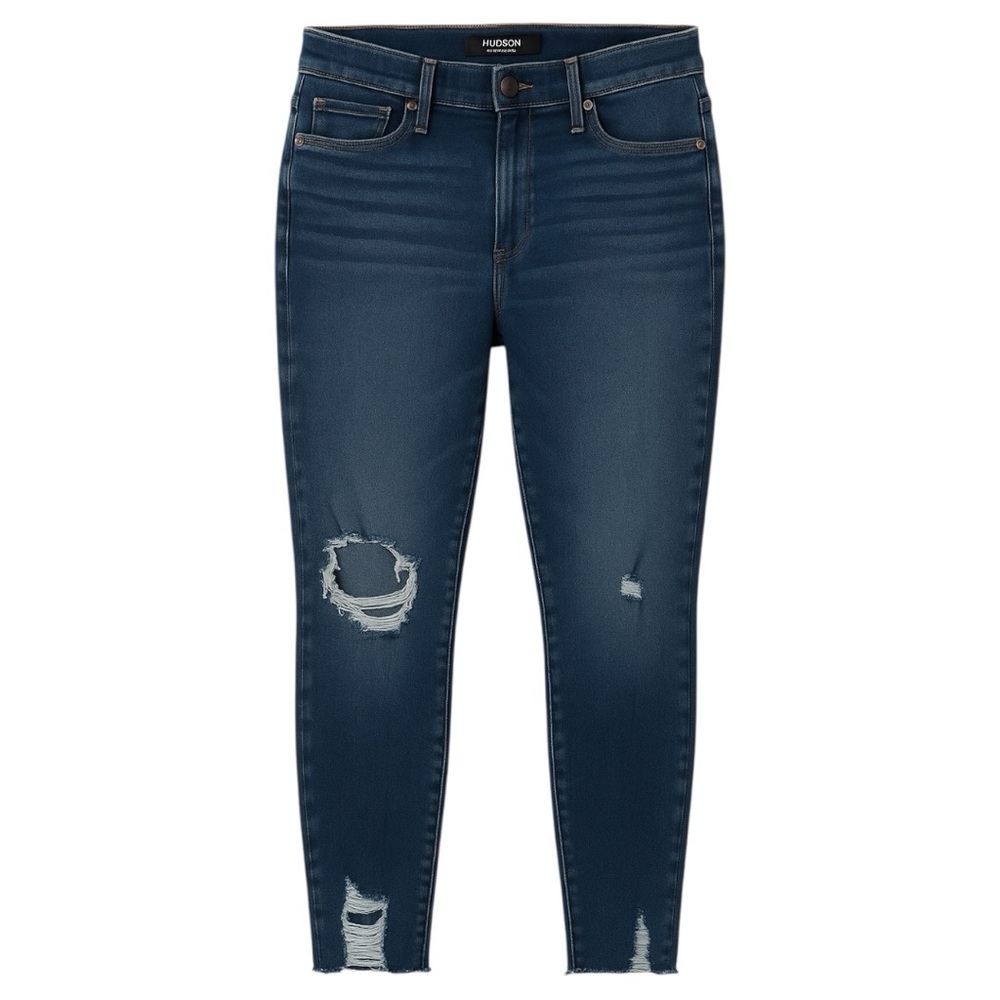 HUDSON Barbara Super Skinny Distressed Jeans Women’s Size 34 Blue